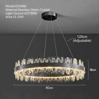 Crystal LED Chandelier: Luxury Living Room Pendant Light with Modern Design