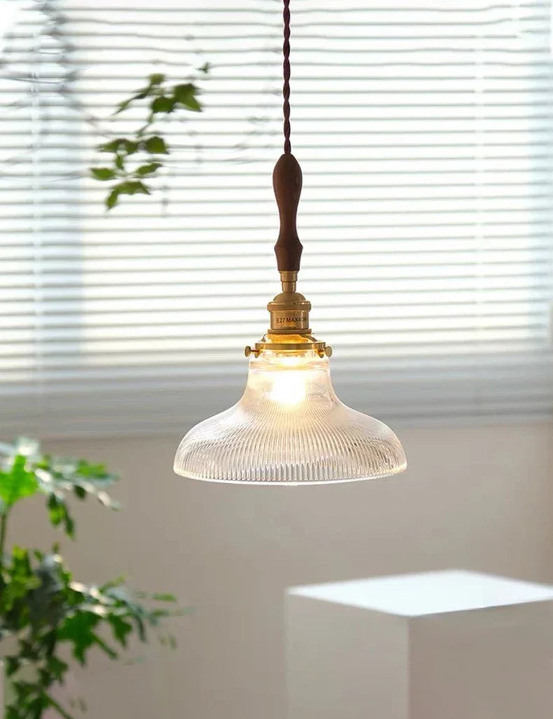 Brass Glass Retro Chandelier Art Deco LED Dining Room Light