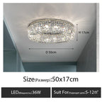 Modern Crystal LED Chandelier Chrome & Gold Ceiling Lamp for Living Room Decor
