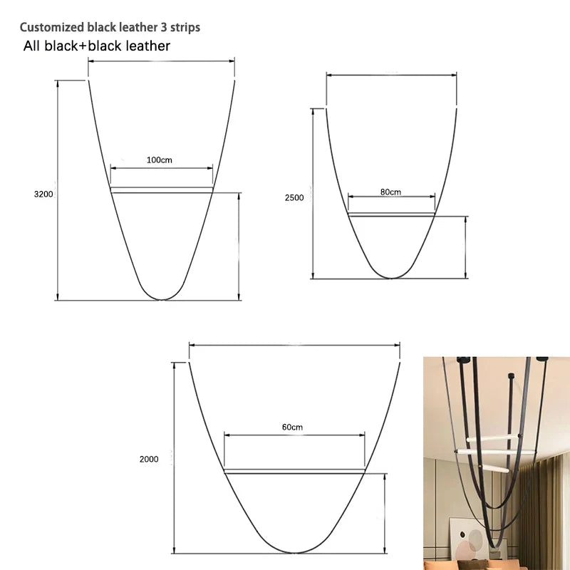 Nordic Restaurant Living Room LED Chandelier: Simple, Elegant Duplex Staircase Hall Design