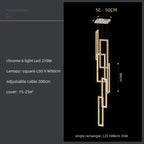 Modern Crystal LED Pendant Lights Steel Rectangle Hanging Lamp