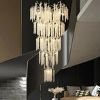 Luxury Tassel Crystal Chandelier with New French Design | Staircase Pendant Luxe Fixture