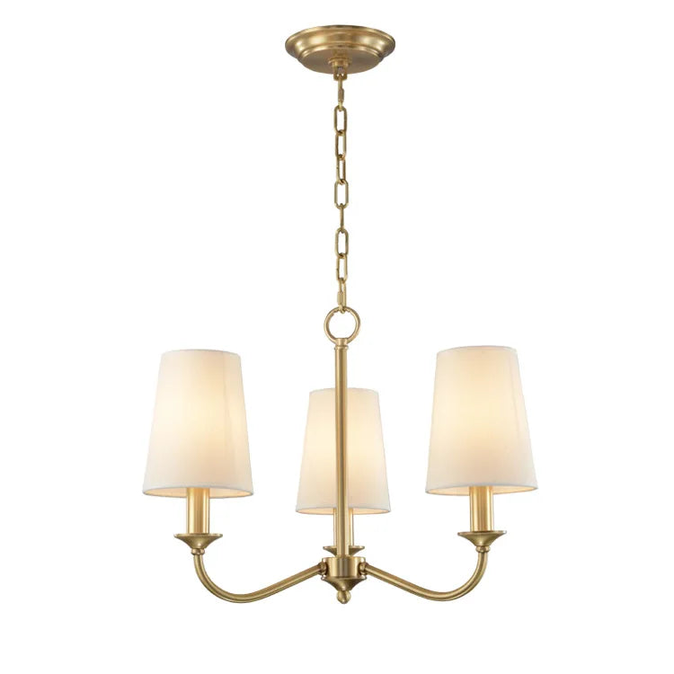 Rural Fabric Gold Pendant Chandelier for Living Room, Bedroom, and Restaurant Lighting