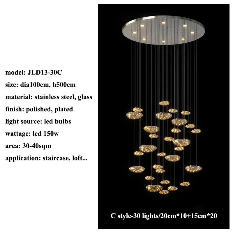 LED Drop Chandelier Lighting for Living & Dining Room Decor