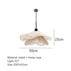 Hemp Rope Chandelier: Nordic Minimalist Wabi Sabi LED Pendant Light for Dining & Bedroom