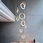 Wooden LED Chandelier for Living Room Ceiling Modern Lighting Fixtures