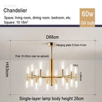 Nordic Chandeliers: Modern Living & Dining Room Pendant Lighting Fixtures