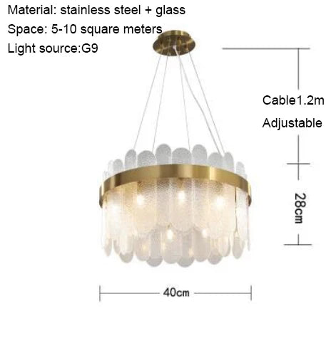 Nordic Glass LED Chandelier for Living Spaces, Hotels, and Restaurants