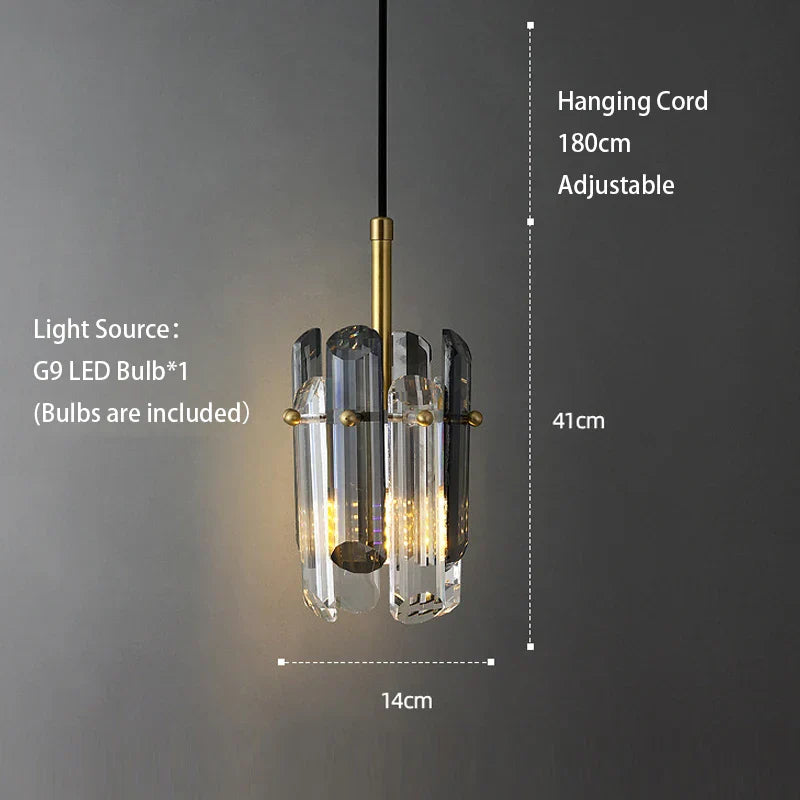 Crystal LED Ceiling Chandelier | Modern Bedroom Pendant Lamp