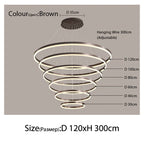 Sophisticated Duplex Living Room Chandelier & LED Circles Lighting Fixtures