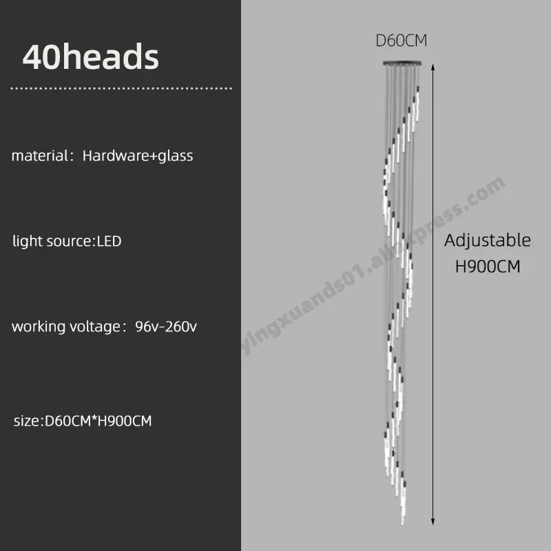 Modern LED Chandelier Pendant Light for Loft Staircase Lighting