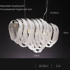 Tassel Crystal LED Chandelier: Nordic Style Round Pendant Lamp for Modern Home Decor