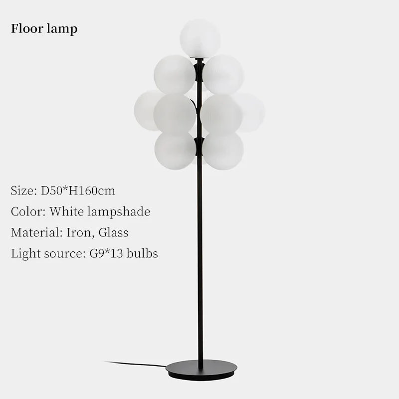 Grape Chandelier: Modern Glass Ball Pendant Lamp for Living Room and Bedroom