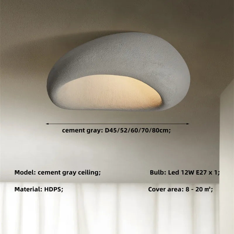 Khmara E27 Ceiling Light: Nordic Wabi Sabi Art for Home Living Room Décor