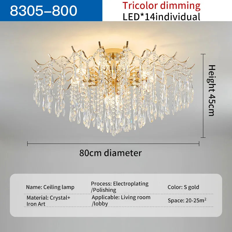 Crystal Chandelier | Luxury Living Room Light | Creative Elegant Lighting