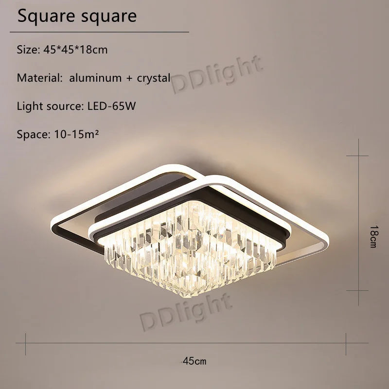 Crystal Industrial Pendant Lamps Set for Modern Living Room Bedroom Kitchen Decor