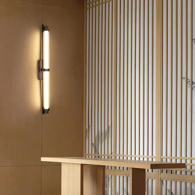 LED Glass Wall Lamp for Living Room Bedroom Café Restaurant, Minimalist Postmodern Design