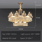 Luxe Crystal Ceiling Chandelier - Elegant Home Decor Hanging Light for Living Room
