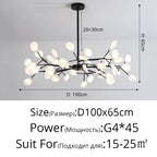 Branch Shape Firefly Ceiling Chandelier G4 Led Lighting Indoor Hanging Lamp