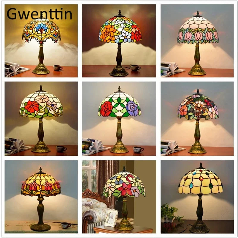 Tiffany Style Stained Glass Led Table Lamp