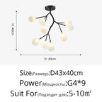 Branch Shape Firefly Ceiling Chandelier G4 Led Lighting Indoor Hanging Lamp