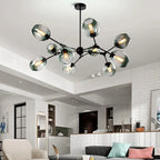 Nordic Glass Pendant Chandelier in Black Gold for Living Room, Bedroom, Dining Room