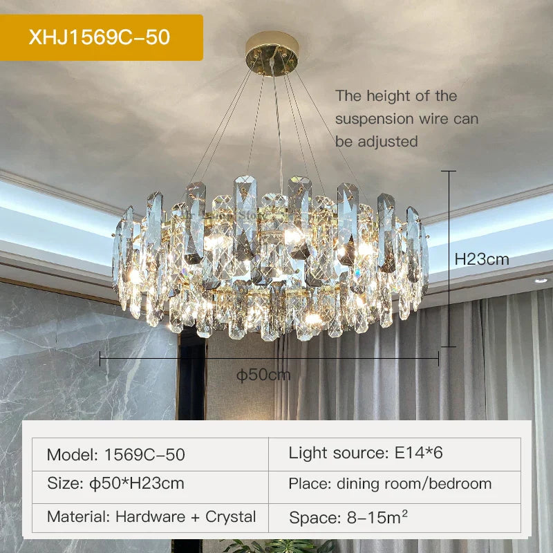 Crystal LED Chandelier for High-end Living Spaces