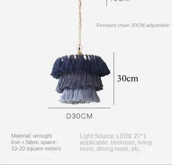 Bohemian Vintage Fela Tassel Handwoven Chandelier LED Home Decoration Light