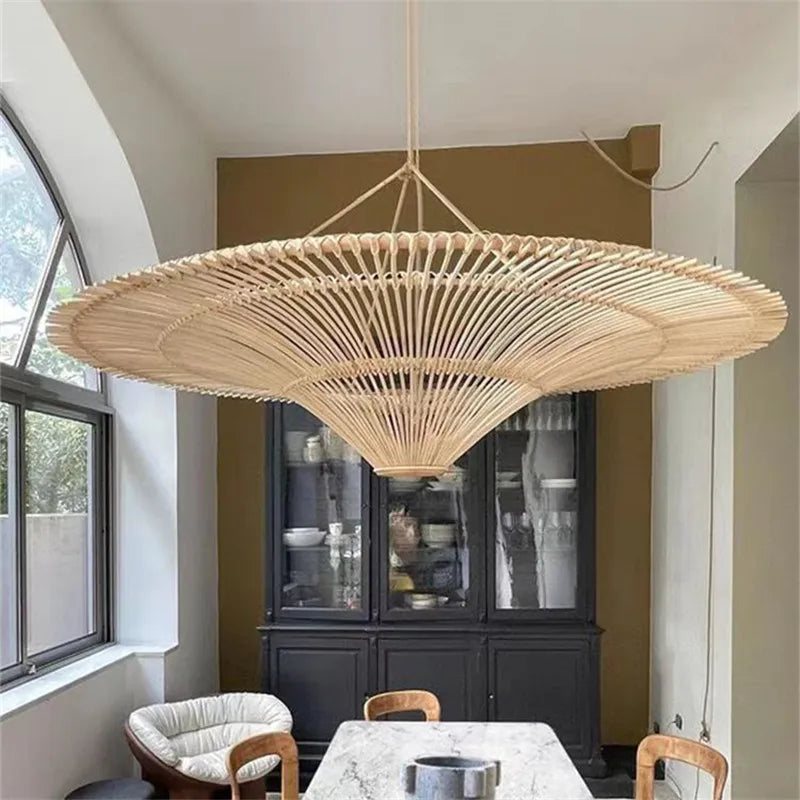 Handmade Rattan Pendant Light for Dining Room, Living Room, Bedroom, Hotel