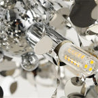 Leaf Chrome Ceiling Chandelier for Living Room, Bar, or Balcony Lighting