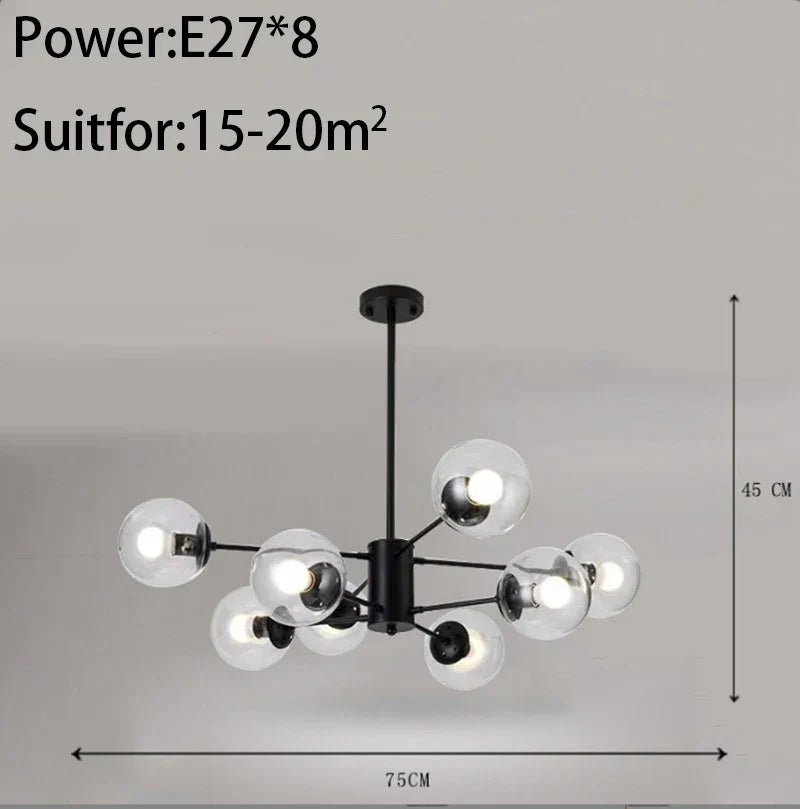 Nordic Magic Beans Chandelier for Living Room Bedroom Dining Study by Afralia™