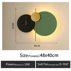 Nordic Wall Lamp Clock Modern Silent Bedroom Decor Lighting
