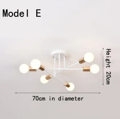 Nordic Modern Iron Art Golden Ceiling Lamps LED Chandeliers