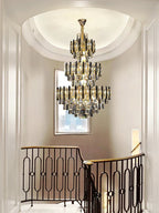 Crystal Hollow Villa Chandelier: Modern Luxury Pendant Light for Living Room and Hotel Lobby