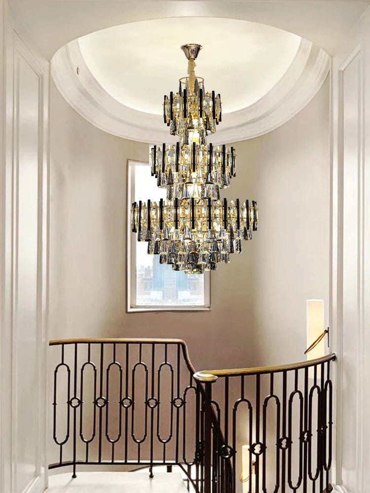 Crystal Hollow Villa Chandelier: Modern Luxury Pendant Light for Living Room and Hotel Lobby