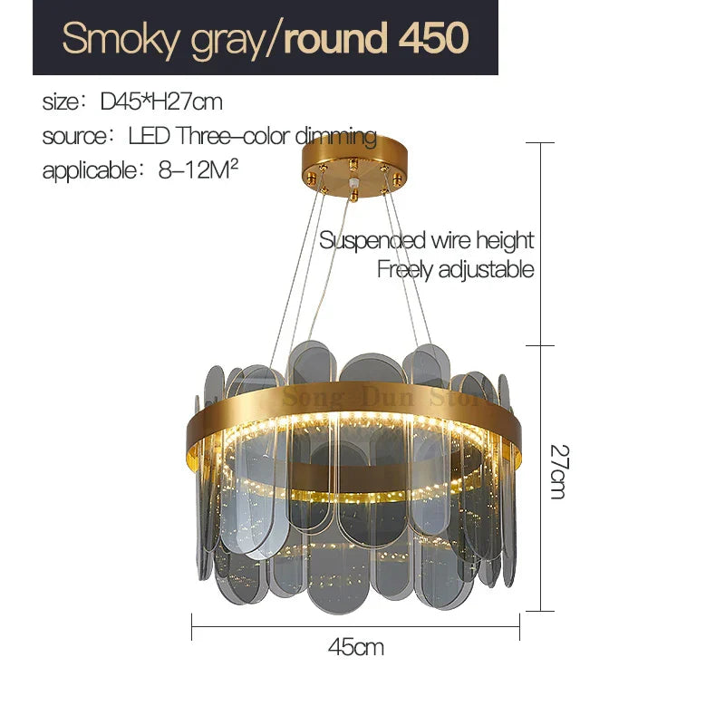 Modern Crystal Glass Chandelier Light for Living Room Dining Bedroom Kitchen Décor