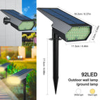 Solar Lawn Lights: Adjustable Brightness, 2 Lighting Colors, Garden Landscape Spotlights