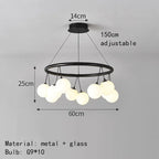 Magic Bean Pendant Chandelier White Glass Ball LED Lighting