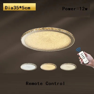 Crystal Round Ceiling Lamp Elegant LED Lighting for Bedroom & Living Room