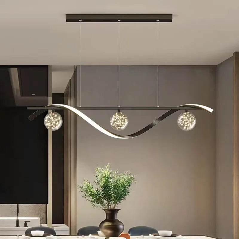 Glass Ball LED Chandelier Pendant Light for Modern Living and Dining Room