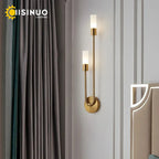 Minimalist Gold Black Wall Sconces for Bedroom Stairway Balcony Lighting