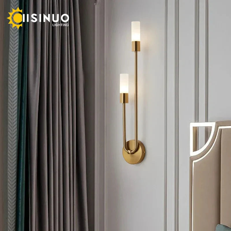Minimalist Gold Black Wall Sconces for Bedroom Stairway Balcony Lighting