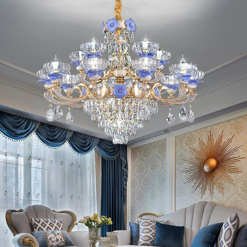 Crystal Candle Chandelier for Living Room, Bedroom, and Dining Room