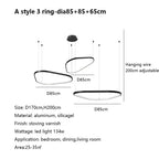 Geometric Ring LED Chandelier: Nordic Minimalist Pendant Light for Living, Dining, Bedroom