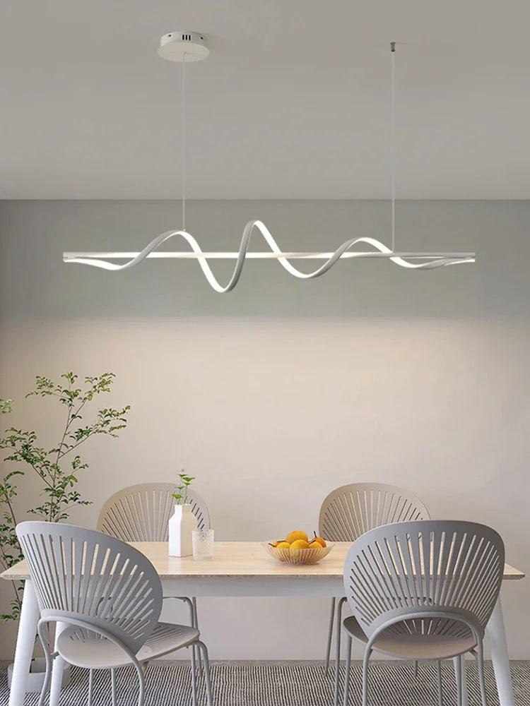 Water Ripple LED Pendant Lights: Modern Minimalist Dining Room Bar Hanging Lamp Fixtures