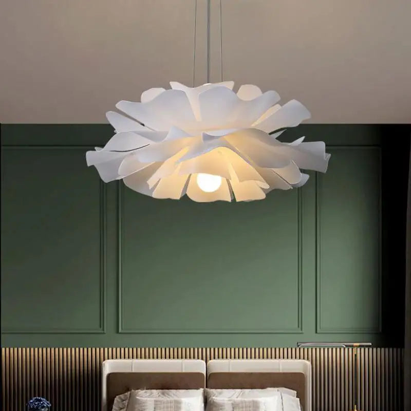 Nordic Ins Girls Room Chandelier: Creative Designer Warm Living Dining Flower Lamp