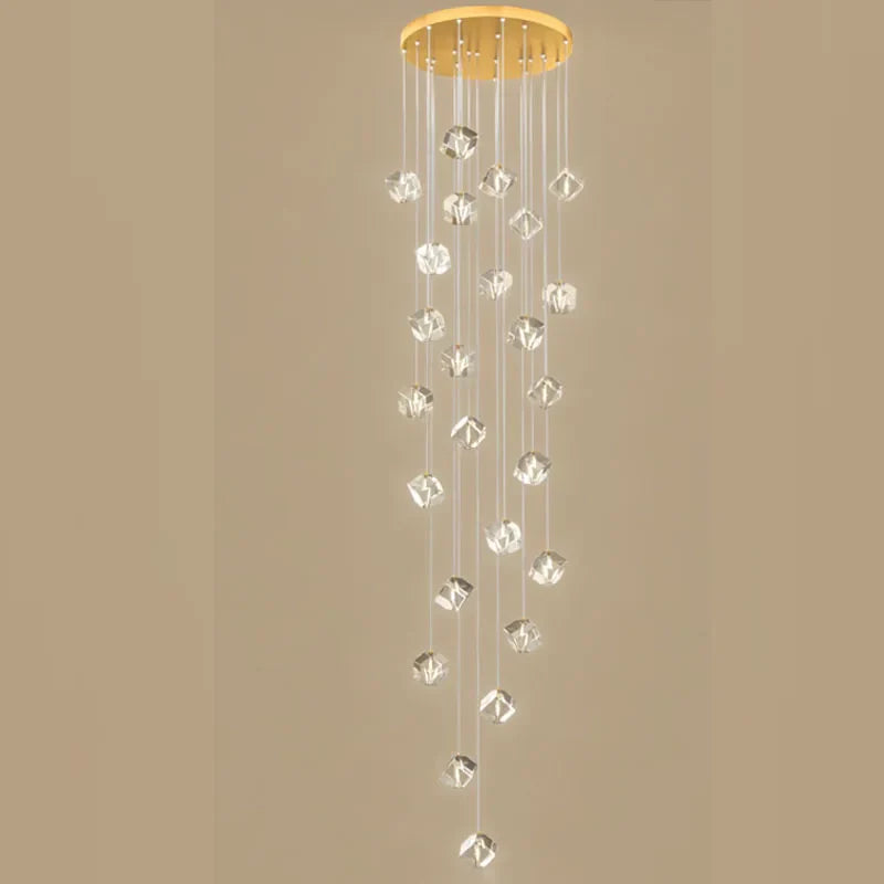 Luxury Crystal LED Chandelier for Staircase - Modern Indoor Stair Lighting