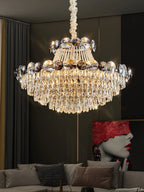 Modern Crystal Chandeliers for Luxury Living Room Staircase Lighting