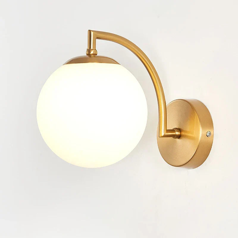 Luxury Glass Wall Lamp Brass Color Home Art Deco Sconce Wall Lights