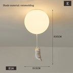 Nordic White Bear Kid Ceiling Lamp: Children's Room Decoration LED Pendant Light.